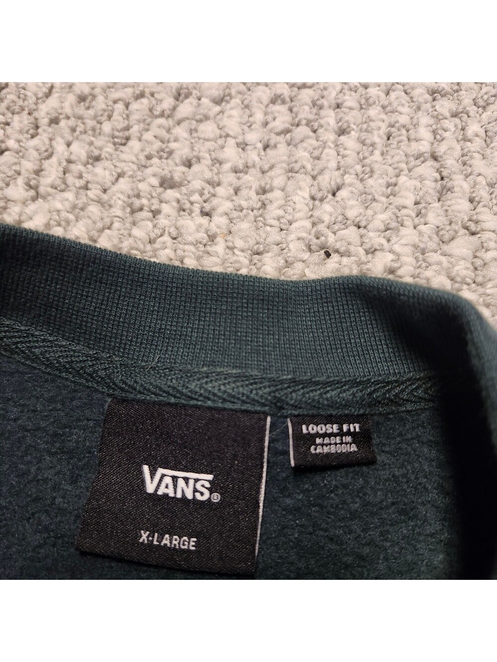 Vans Loose Fit Crewneck Sweatshirt in Dark Green Size XL - Picture 5 of 7